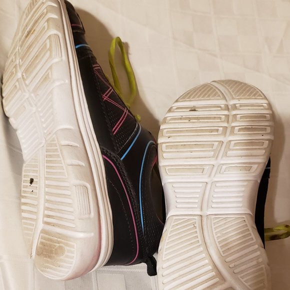 Sneakers, Neon colors with black, size 8, Good Condition - Picture 6 of 9